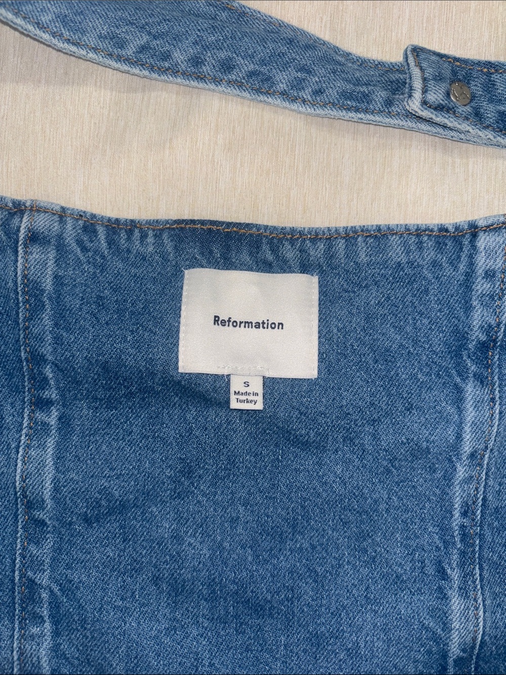 Reformation Gaia Denim Halter Top - Picture 5 of 9